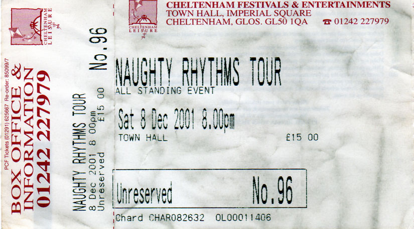 The Naughty Rhythms Tour 2001 Ticket